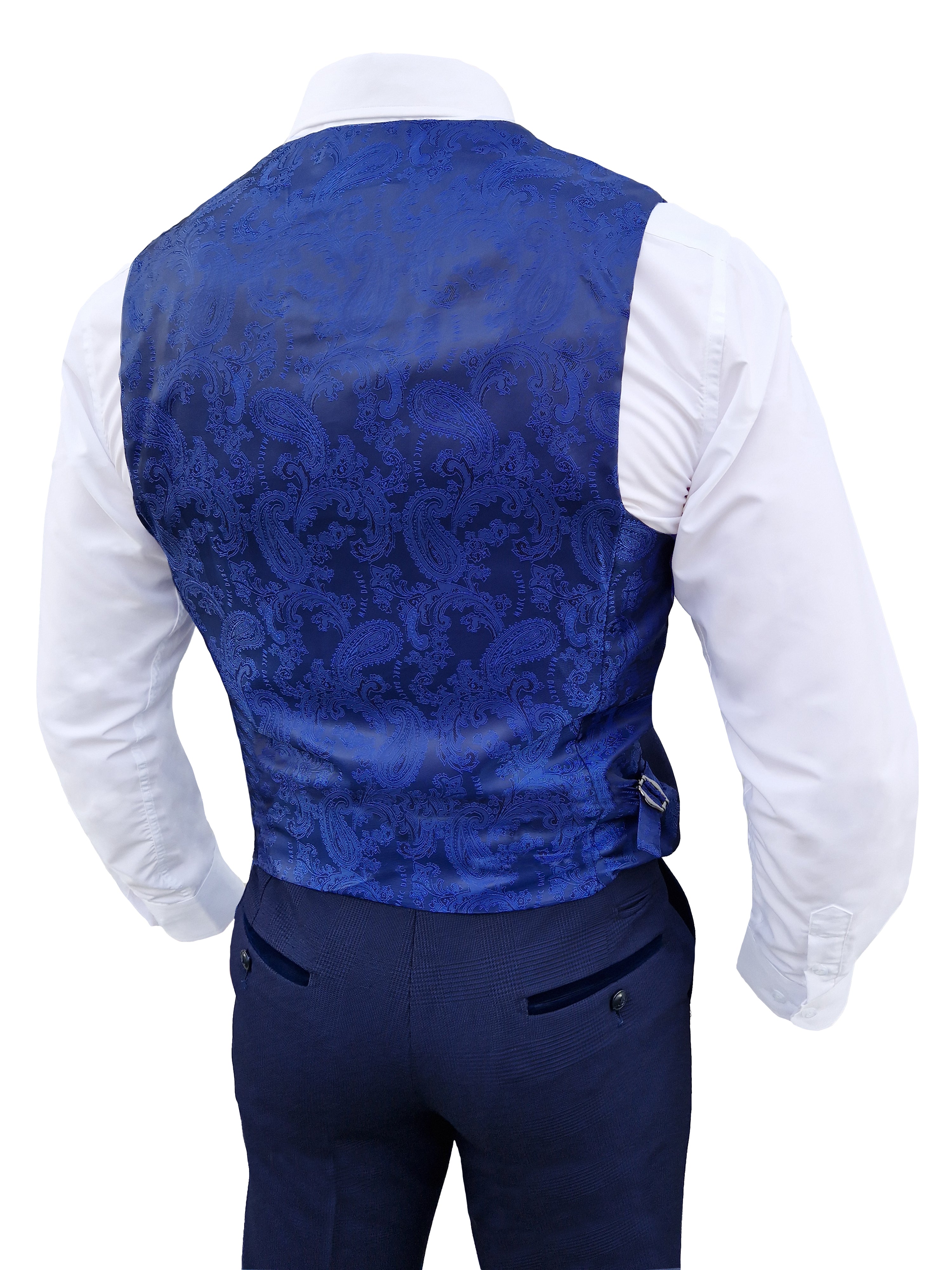 Costume pour homme à carreaux bleu foncé en 3 pièces - Costume Bromley Navy