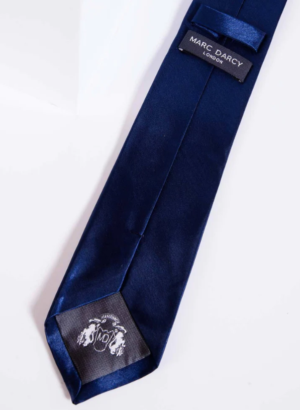 Cravate Bleu Satin | Marc darcy - Gentleman set