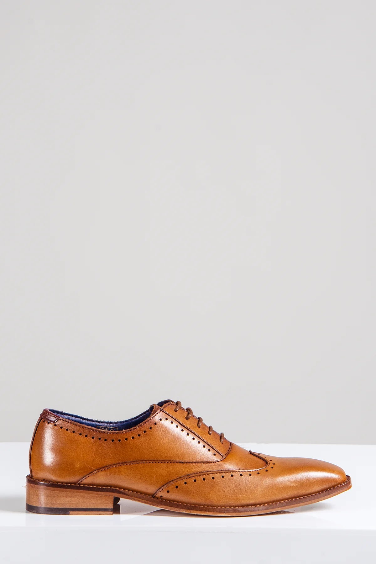 Chaussures en cuir marron Carson Wingtip Brogues - Marc