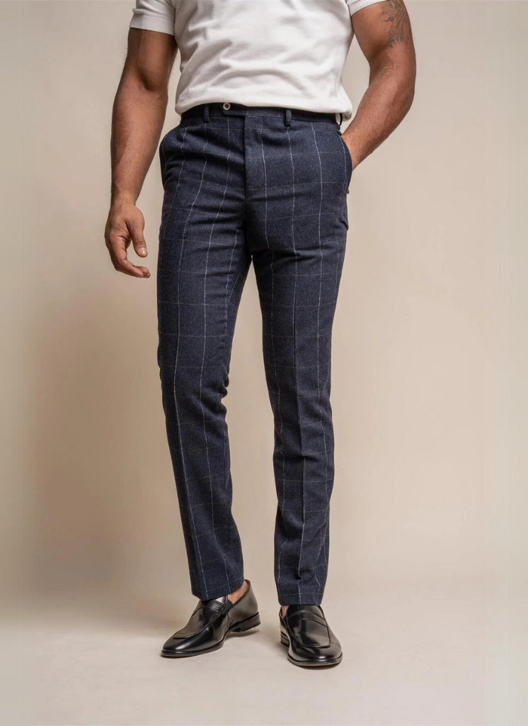 Cavani - Pantalon à Motif Carreaux Angels Bleu Marine