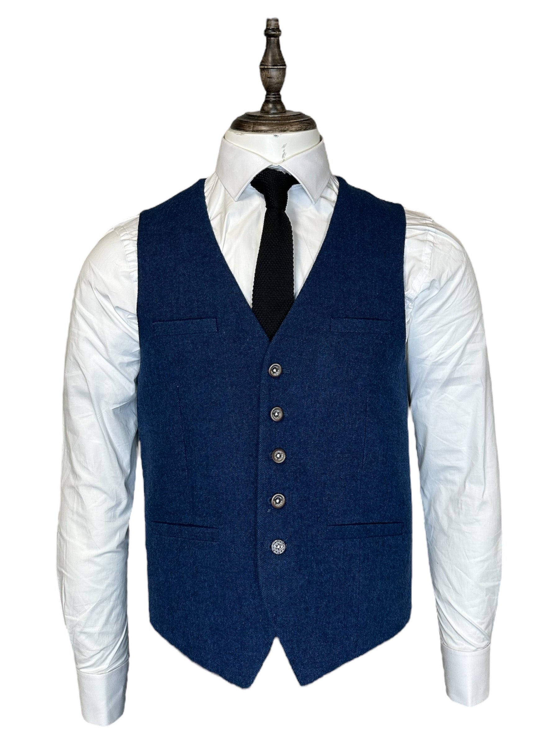 Cavani - Gilet Tweed Orson Bleu