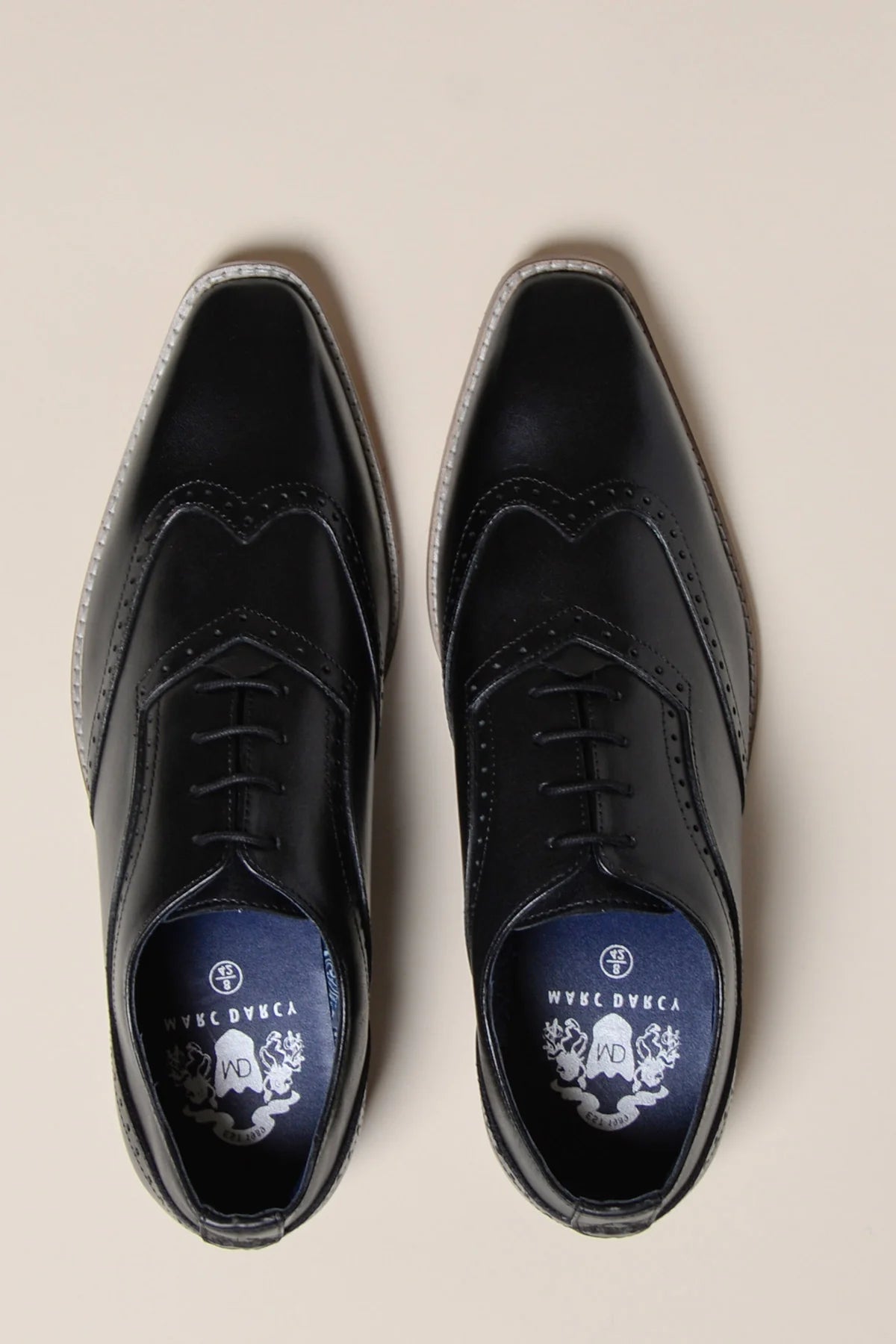 Chaussures en cuir noir, Marc Darcy Dawson - Wingtip brogue