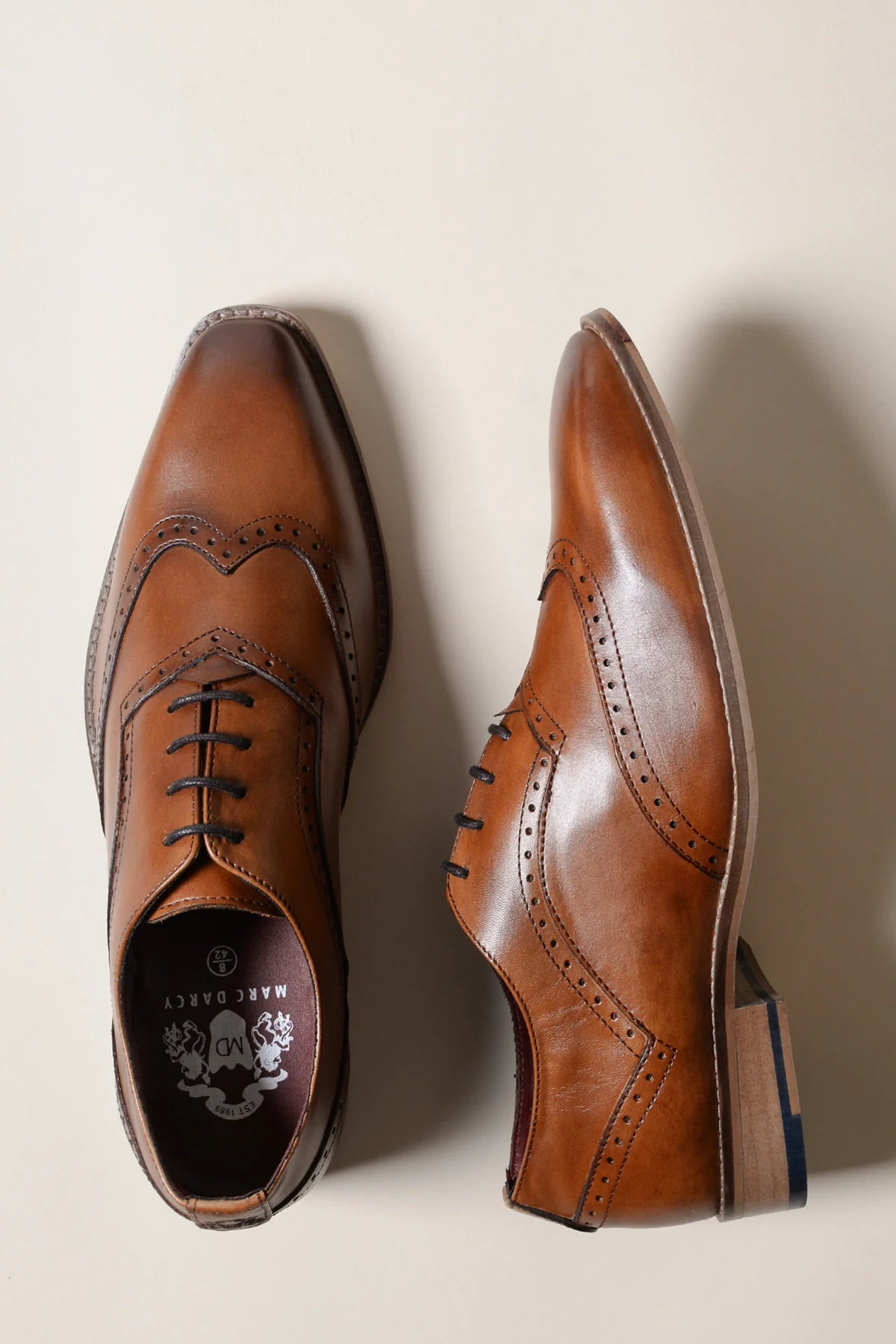 Chaussures en cuir marron Marc Darcy Dawson - Wingtip