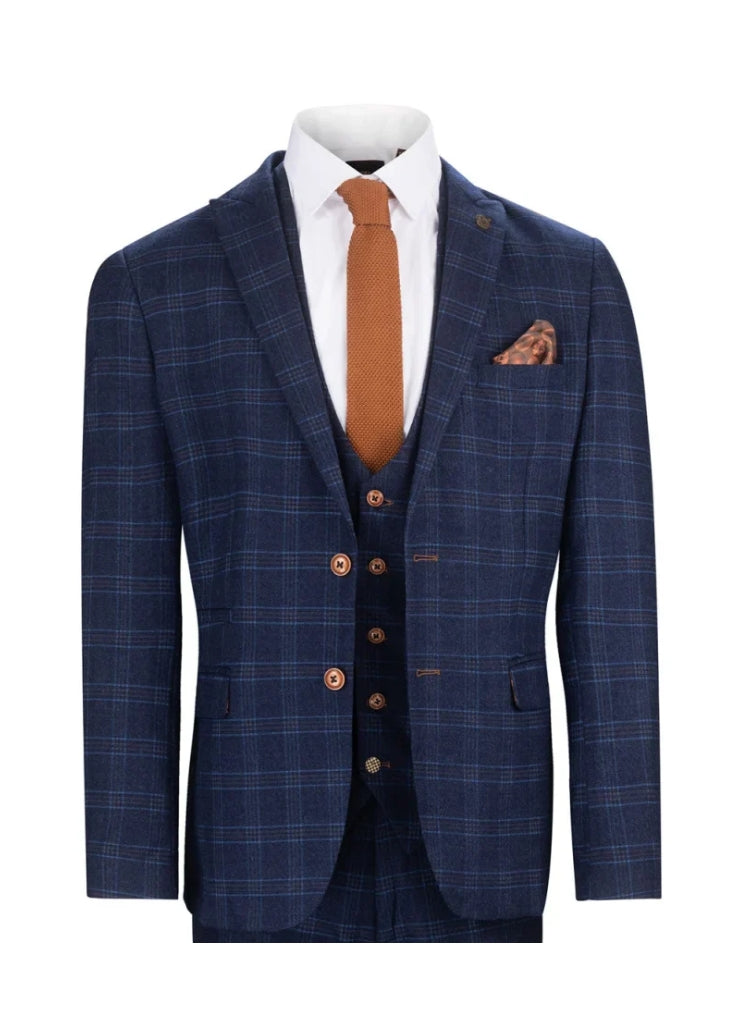 Marc Darcy - Blazer Bleu Chigwell Tweed