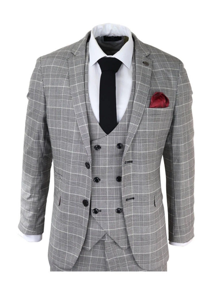 Marc Darcy - Blazer à carreaux Ross Grey Check