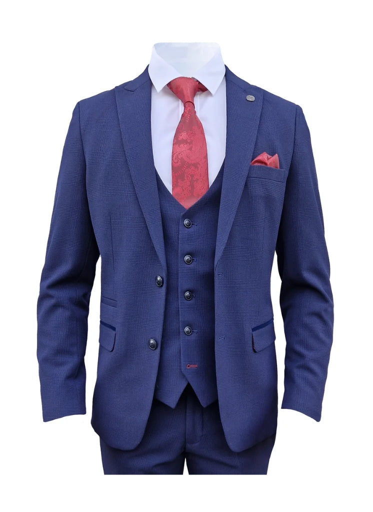 Marc Darcy - Blazer à carreaux Bleu foncé Bromley Navy