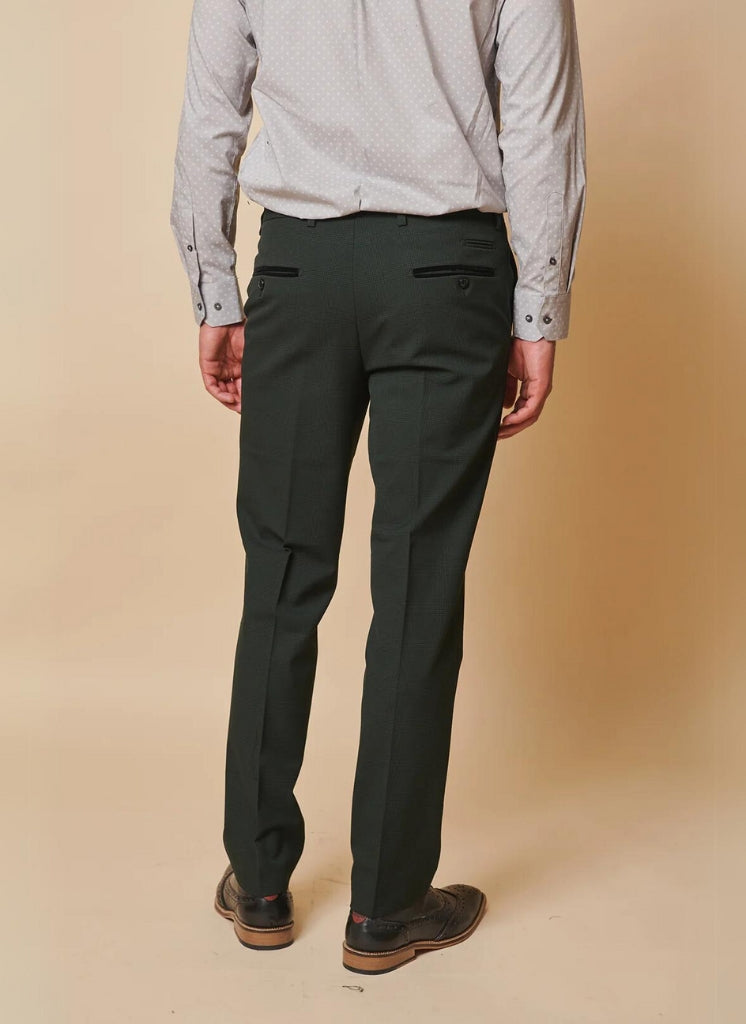 Marc Darcy - Pantalon à Motif Carreaux Bromley Vert Olive