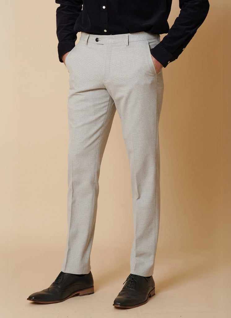 Marc Darcy - Pantalon à Motif Carreaux Blanc Bromley Stone