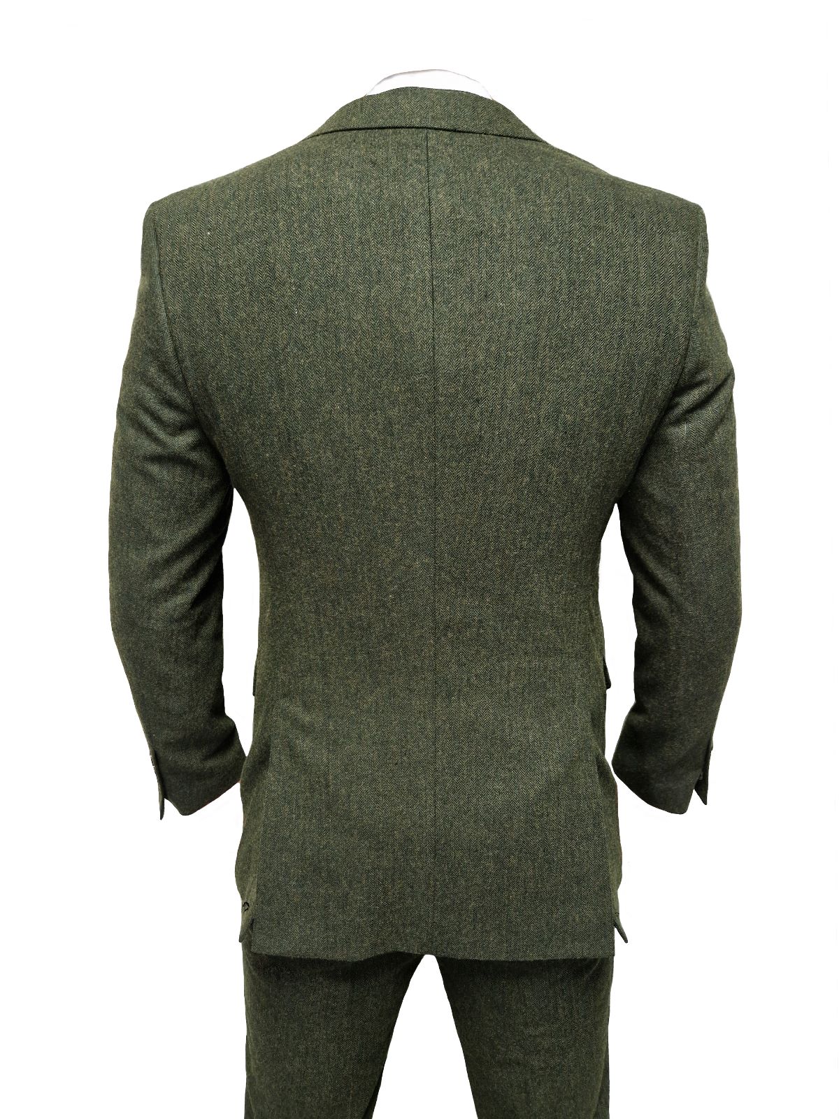 TAVERNY Chief - Costume pour hommes en tweed olive.