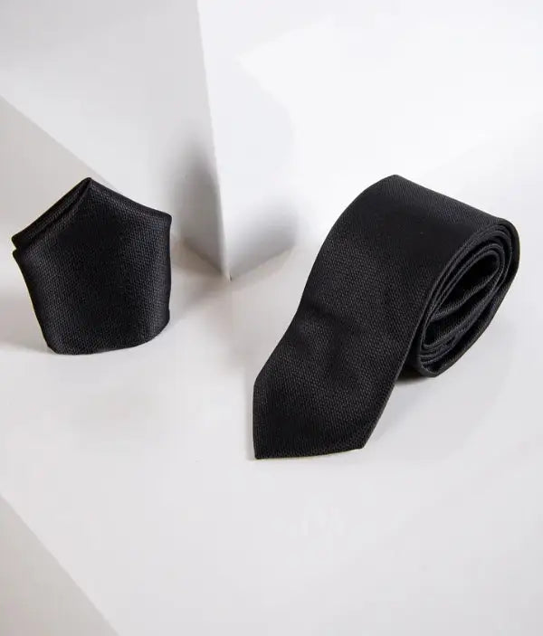 Set Gentlemens Iconic Black avec cravate et pochette | Marc Darcy