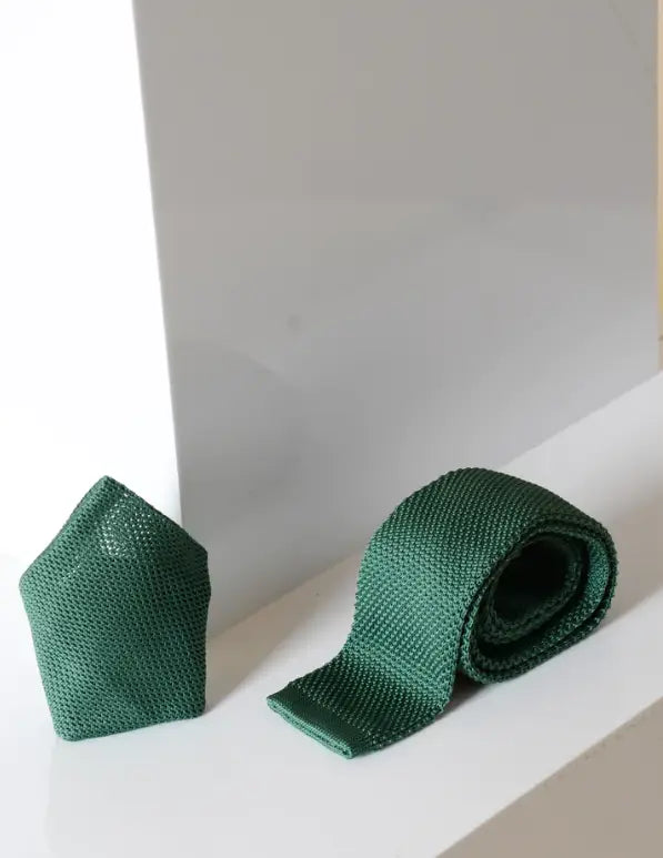 Cravate Vert Olive Tricotée | Marc darcy - Gentleman set