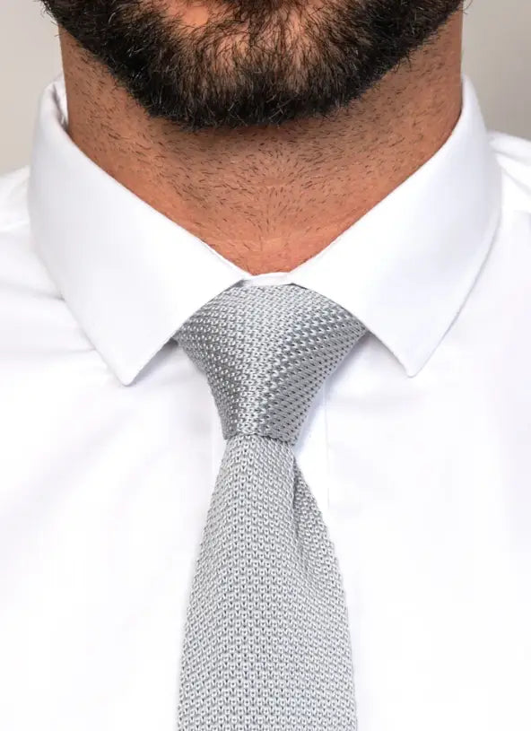Cravate Silver Grey tricotée | Marc darcy