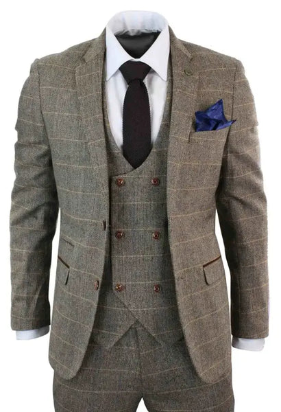 Costume trois pièces Peaky Blinders à chevrons marron - Marc Darcy – The  Garrison