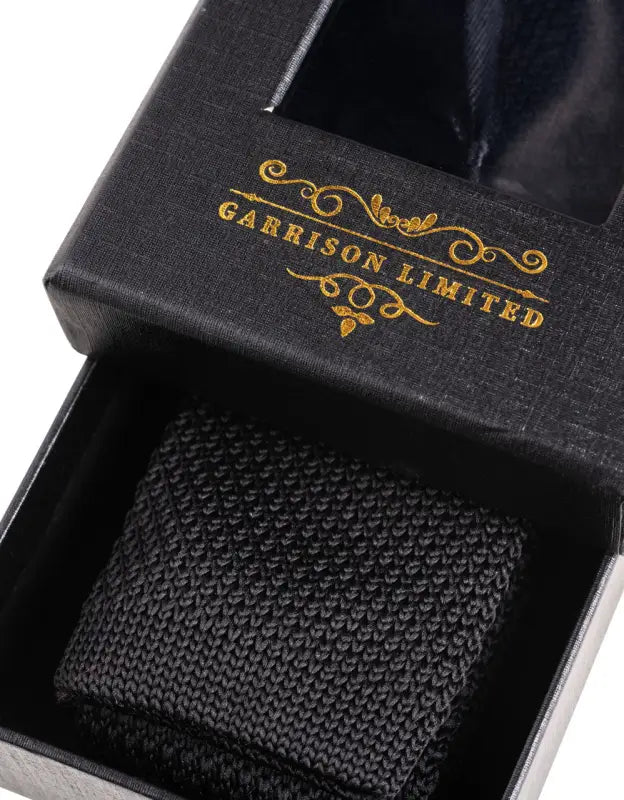 Cravate en maille coloris noir - Garrison Limited