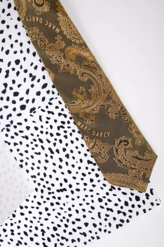 Cravate pour enfant beige et or motif Paisley