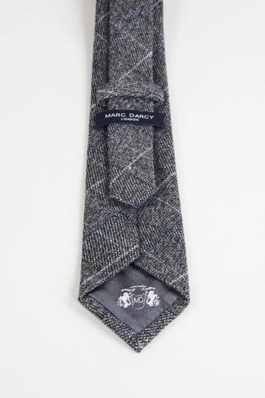 Cravate tweed à carreaux Scott coloris gris - Marc Darcy