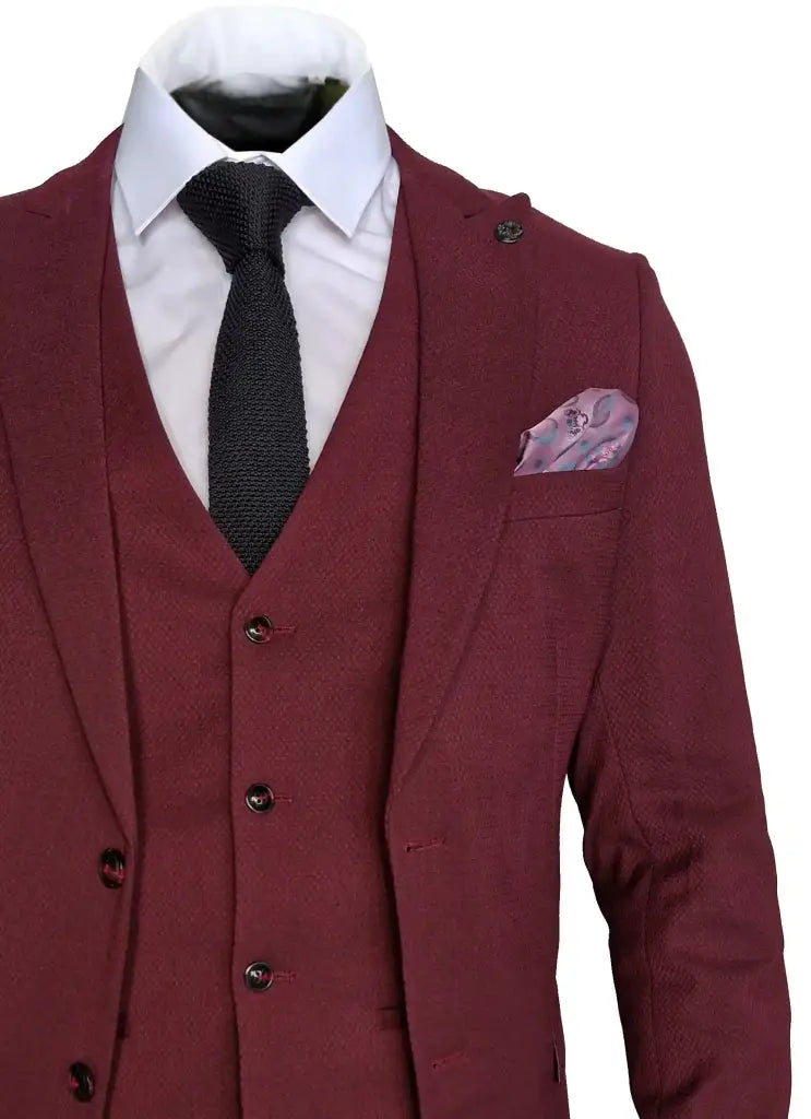 Costume homme MAX vin rouge 3 pièces - Marc Darcy