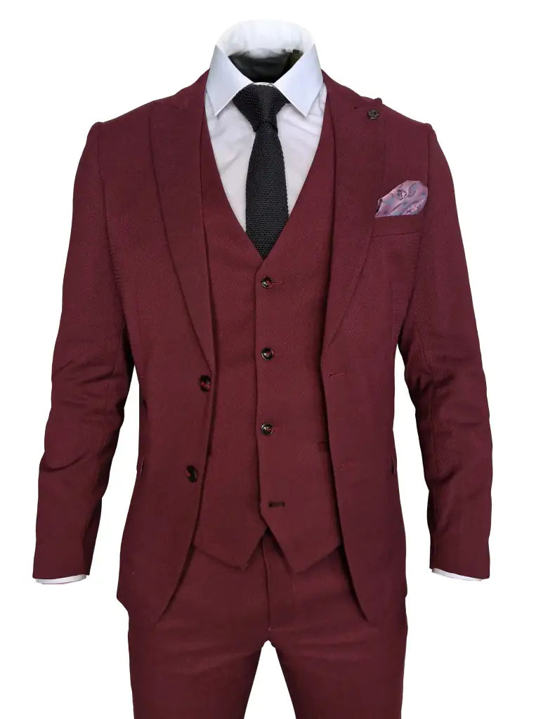 Costume homme MAX vin rouge 3 pièces - Marc Darcy